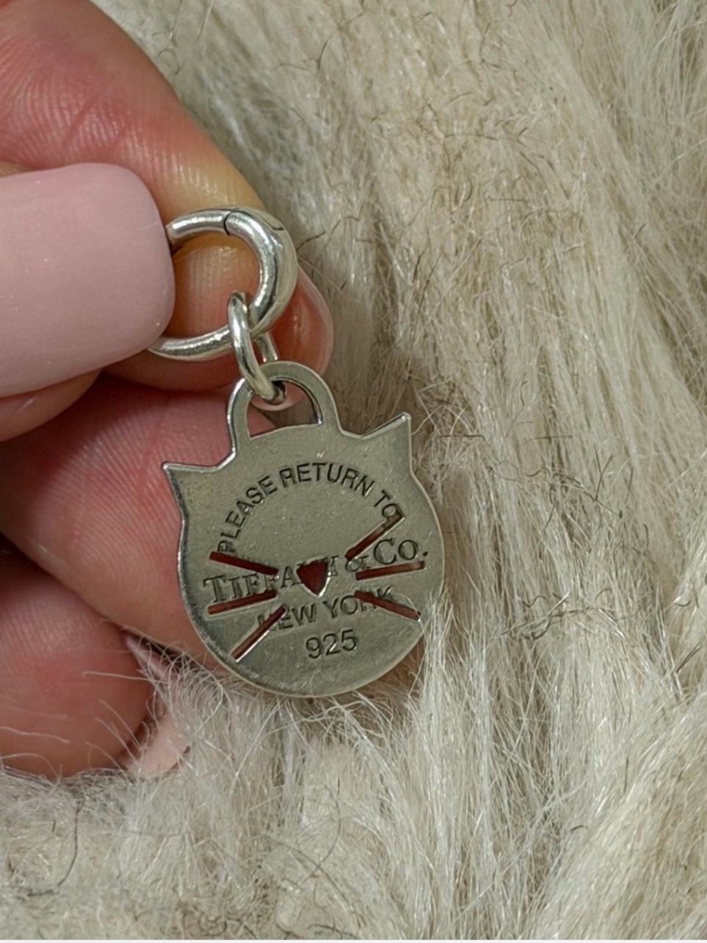 Tiffany & Co. Sterling Silver Cat Tag Charm